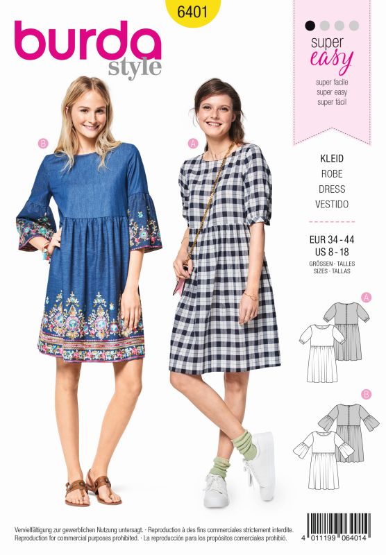 Schnittmuster Kleid Burda 6401