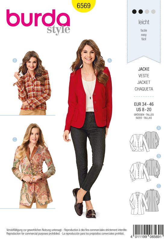 Schnittmuster Jacke Burda 6569