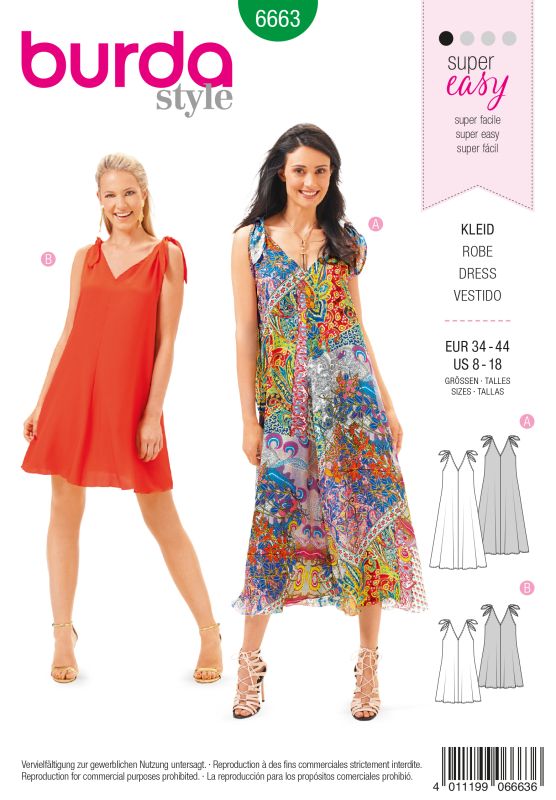 Schnittmuster Kleid Burda 6663