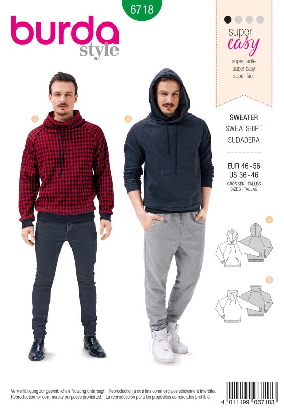 Schnittmuster Sweater Burda 6718