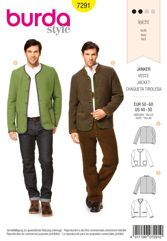 Schnittmuster Janker Burda 7291