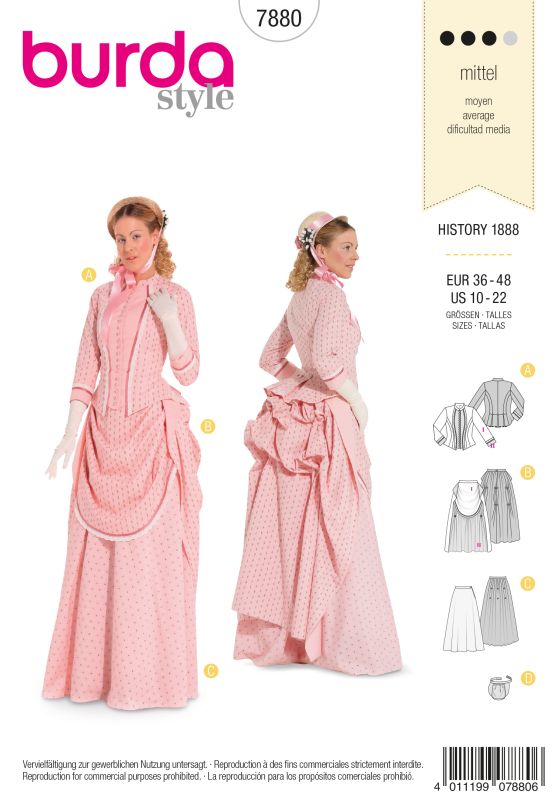 Schnittmuster History 1888 Burda 7880