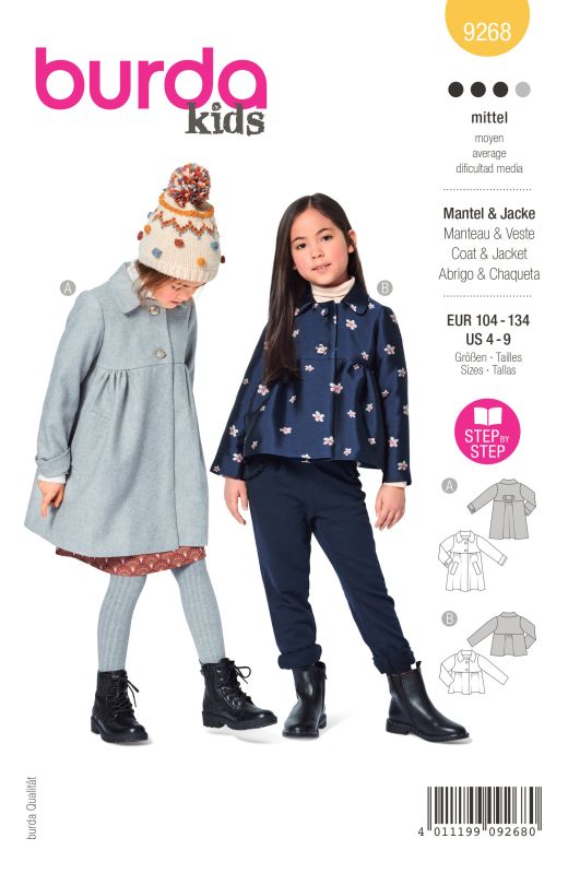 Schnittmuster Mantel, Jacke Burda 9268