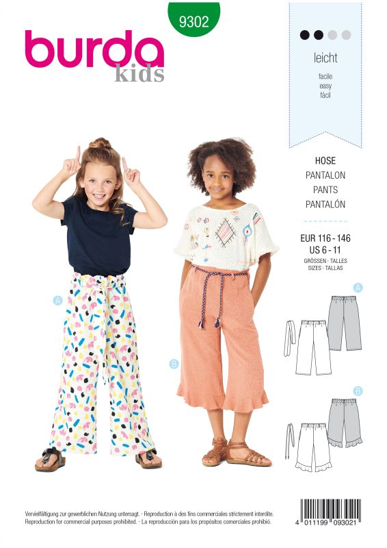 Schnittmuster Culotte Burda 9302