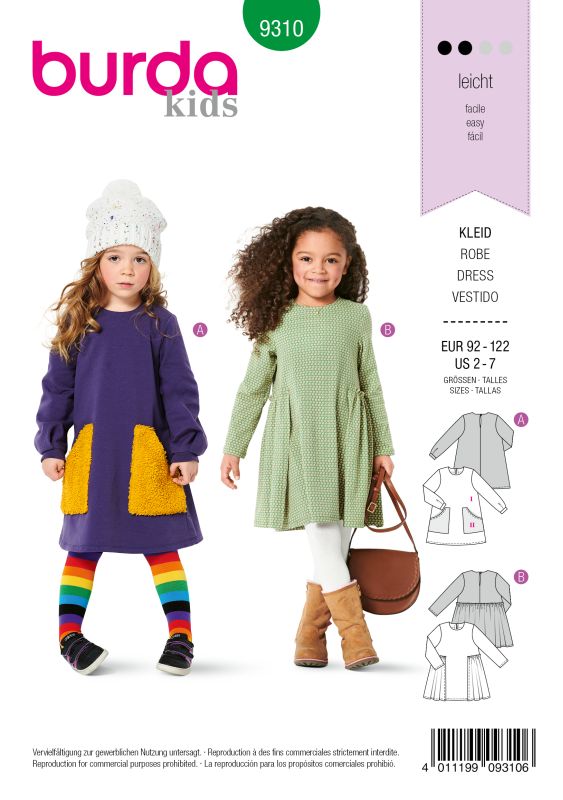 Schnittmuster Kleid Burda 9310