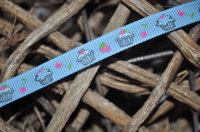 Ripsband *cupcakes* hellblau schmal