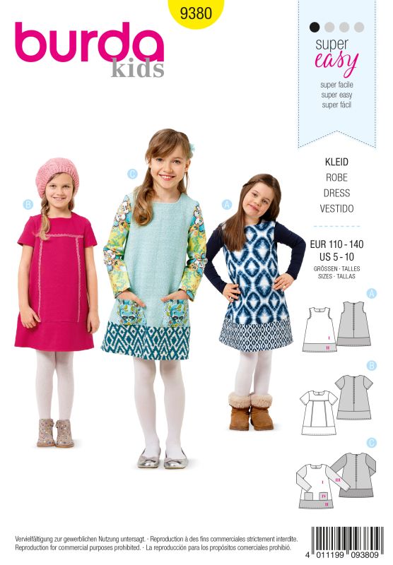 Schnittmuster Kleid Burda 9380