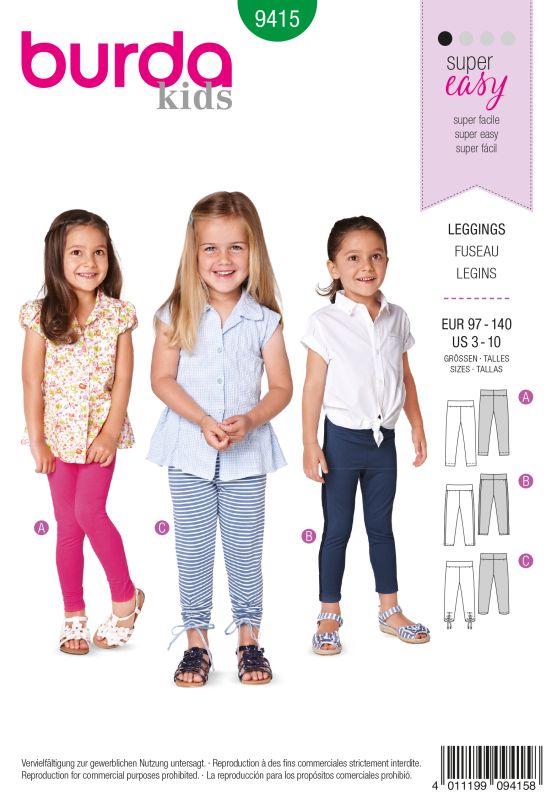 Schnittmuster Legging Burda 9415