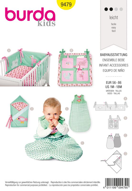 Schnittmuster Babyausstattung Burda 9479