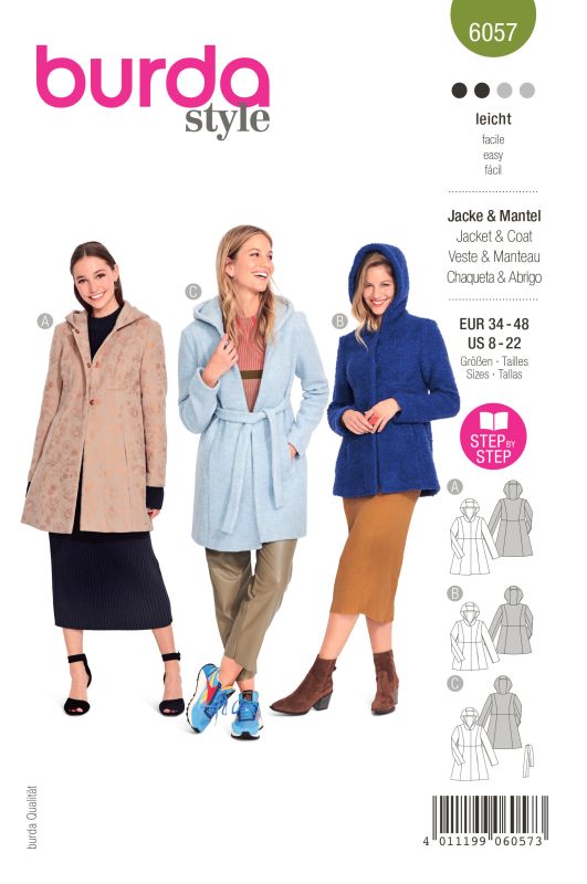 Schnittmuster Mantel, Jacke Burda 6057
