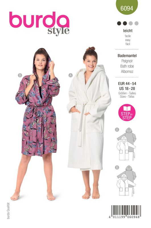 Schnittmuster Bademantel Burda 6094