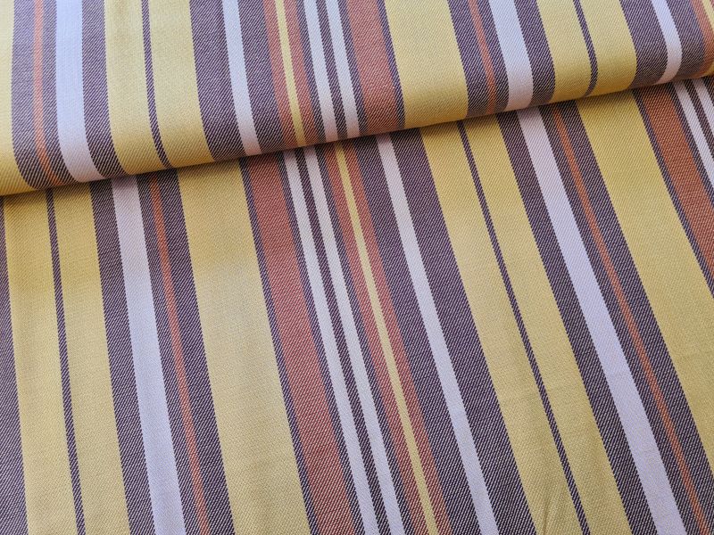 Viscose Streifen Senf/Ocker