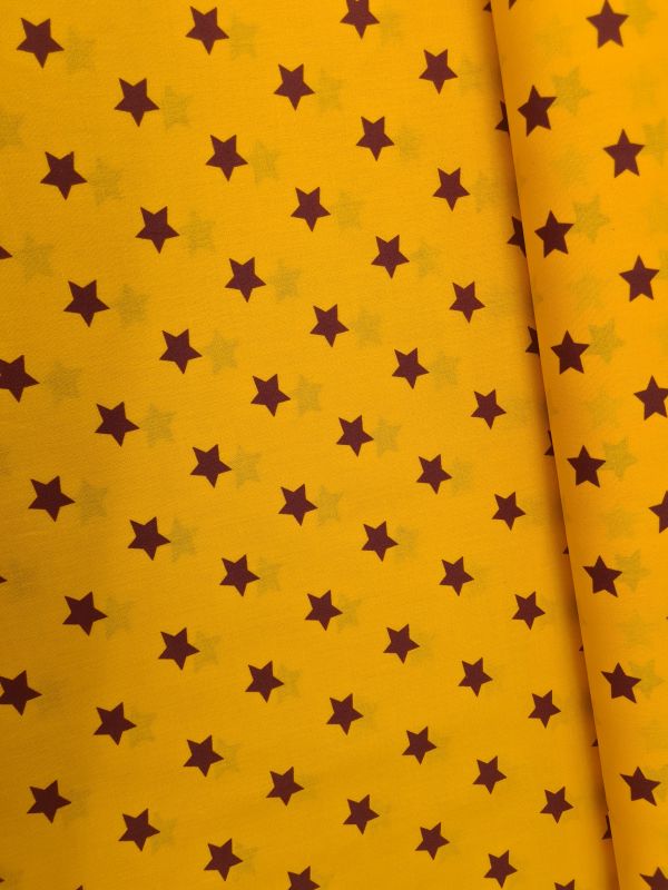 Baumwolle Sterne Gelb/Lila