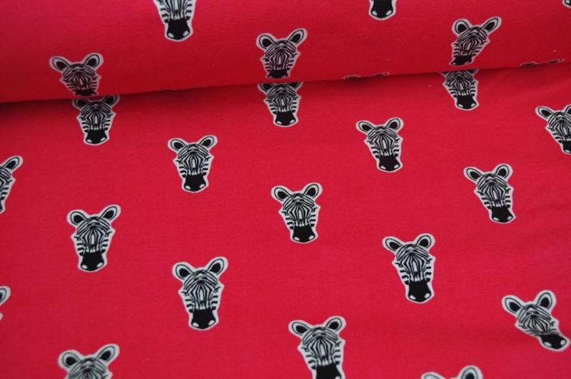 French Terry Zippy Zebra by Poppy pink
