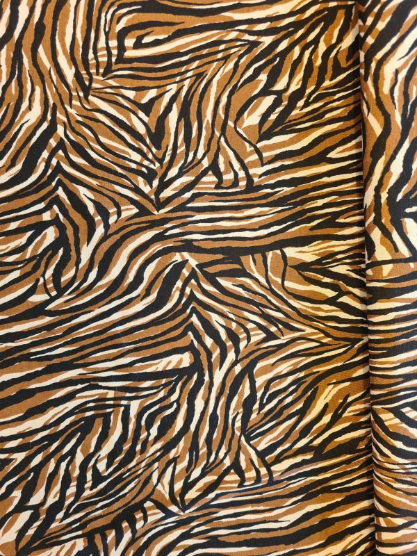 Viscose Jersey Tiger Muster Braun Beige
