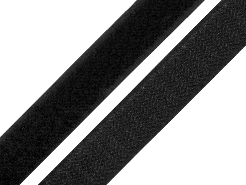 Klettband 20 mm Schwarz komplett