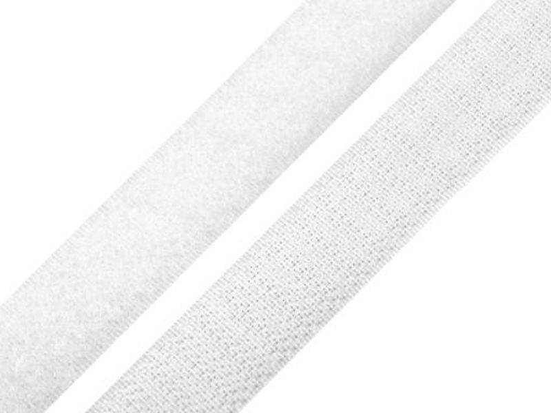 Klettband 20 mm Weiß komplett