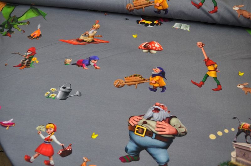 Jersey Efteling Märchenbaum Figuren grau