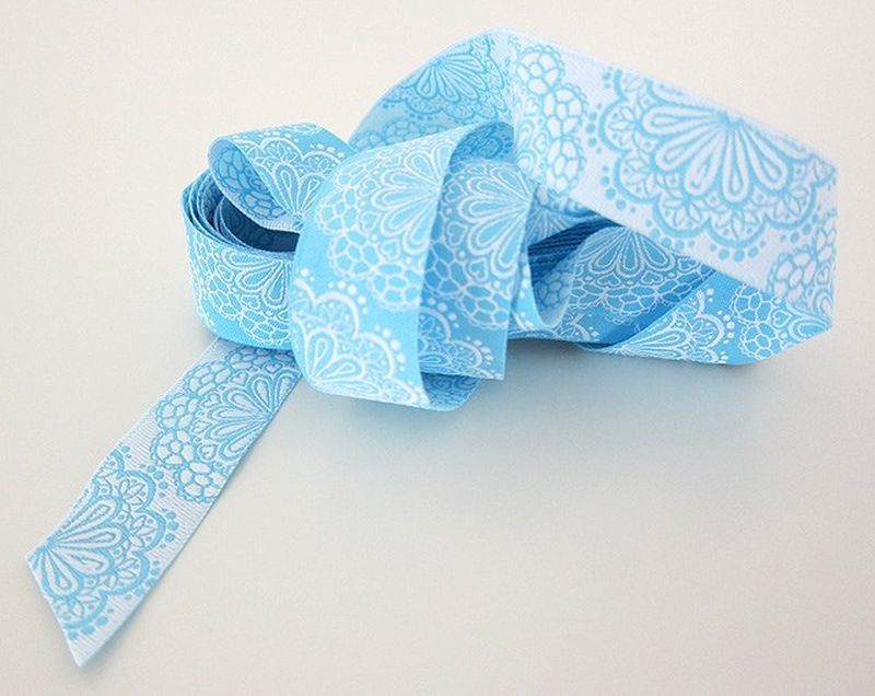 Webband Farbenmix Spitzenwerk hellblau