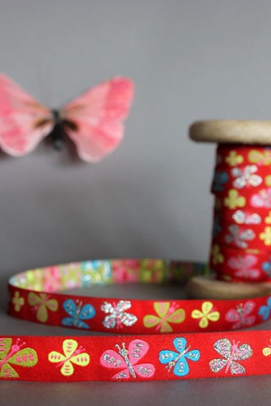 Webband Farbenmix Glitzernde Flatterlies