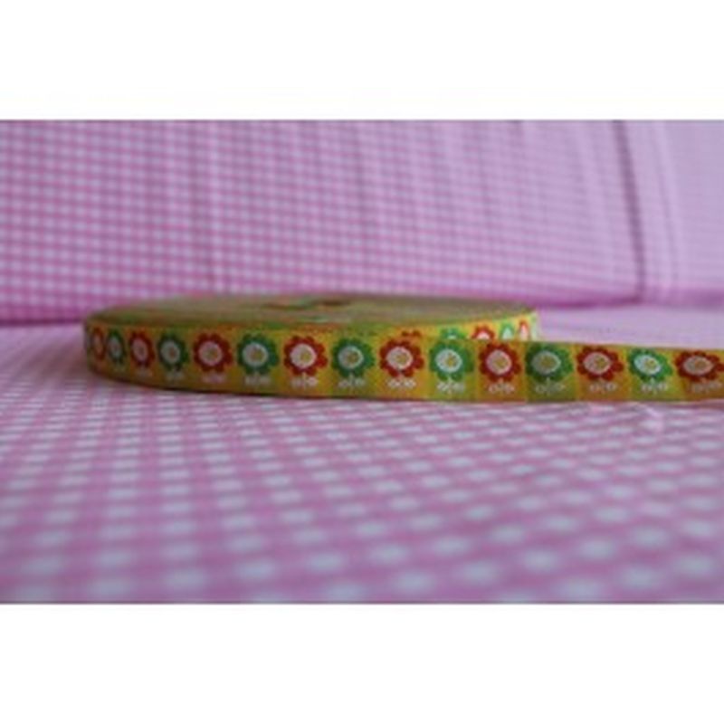 Webband Lillestoff Froschprinz Flowers gelb