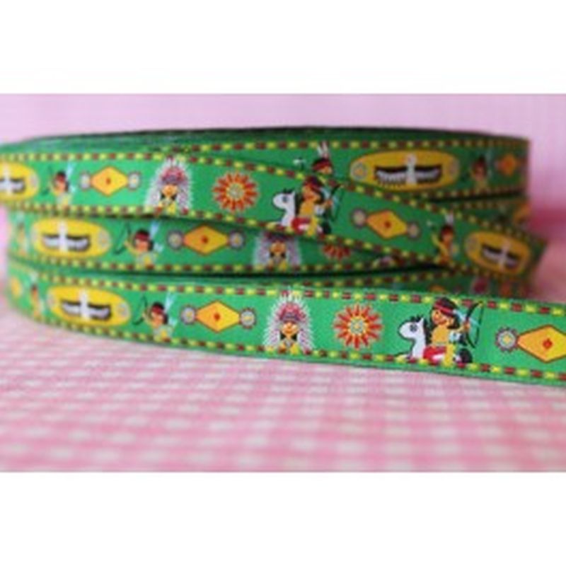 Webband Lillestoff Indiander Grün