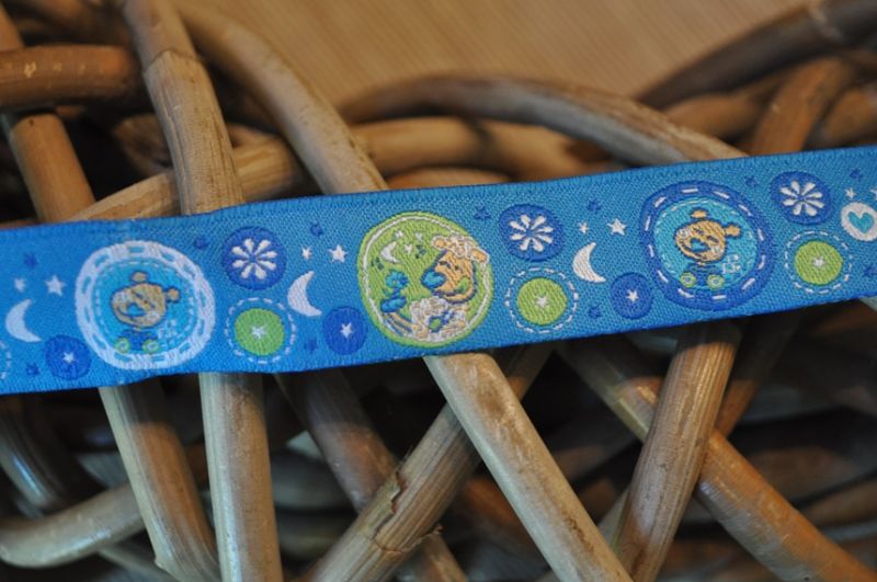 Webband Tante Ema mit Schafen Blau