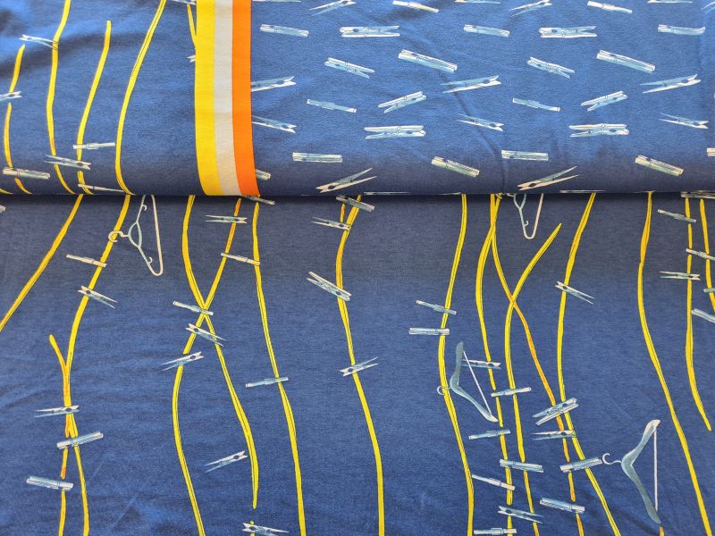 Jersey Wäscheleine Blau
