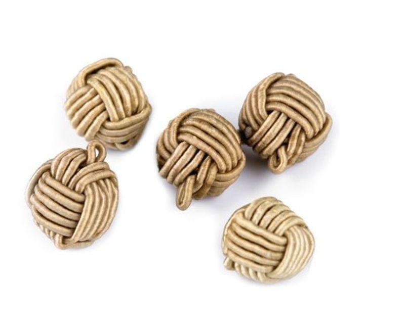 Posamenten Knopf beige rund