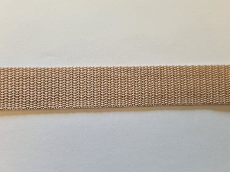 Gurtband 2mm Dick 25mm breit Hellbraun