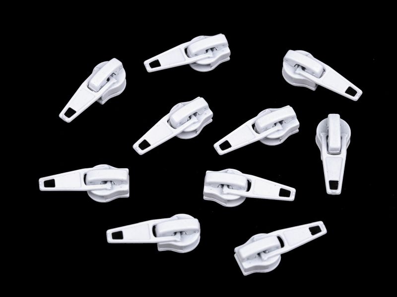 Schieber/Zipper mit Lock 5mm Weiß