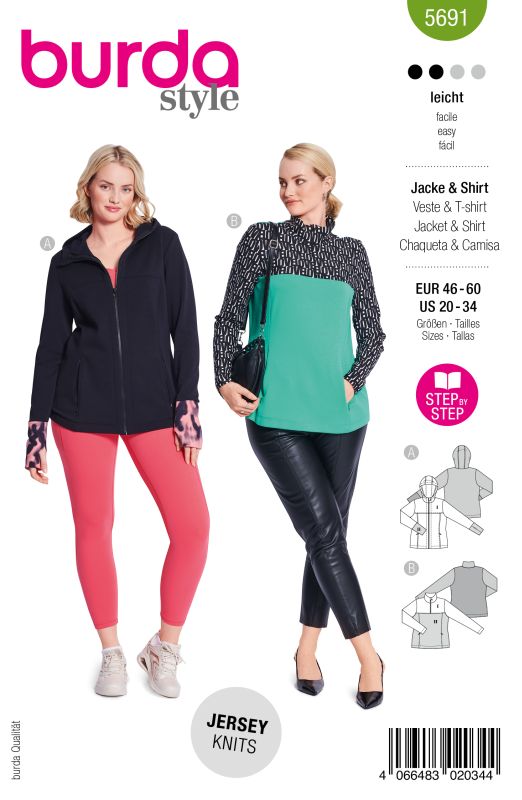 Schnittmuster Sportshirts Burda 5691