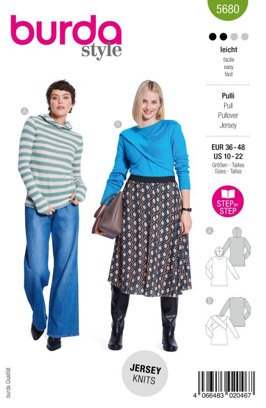 Schnittmuster Pullover / Shirt Burda 5680