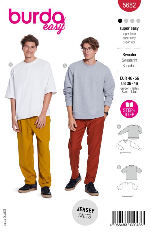 Schnittmuster Sweatshirt  / T-shirt Burda 5682