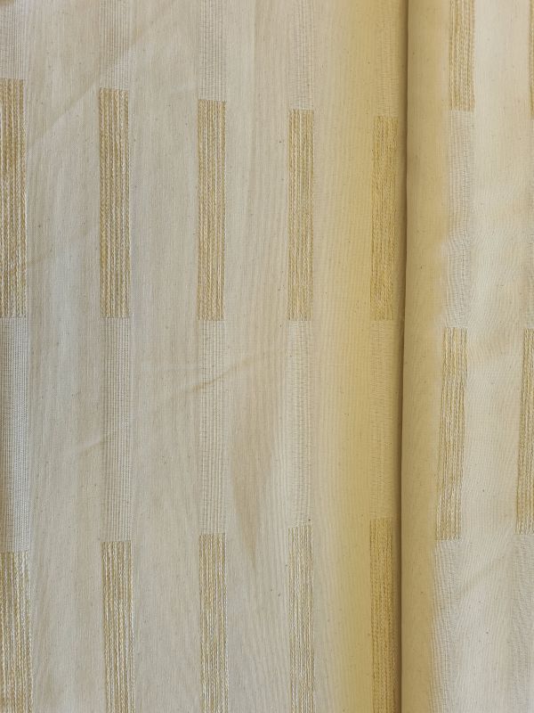 Dekostoff Jaquard Double Face Streifen Creme