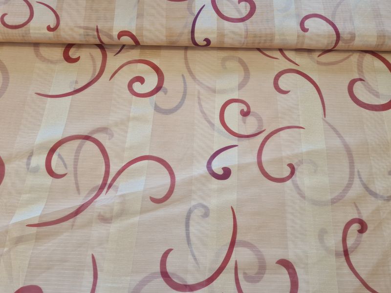 Gardinenstoff Chifon 5 Schwünge orange rot