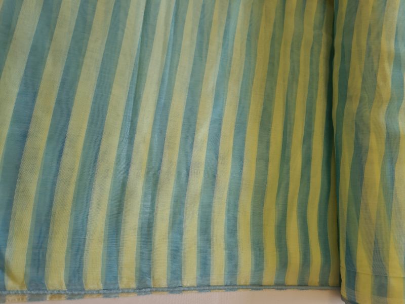 Polyster Gardine 12 streifen blau mit Gewicht 250 cm breit