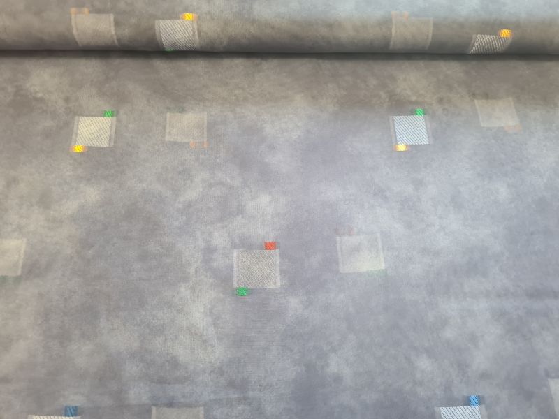 Gardinenstoff Chiffon 22 Blau mit blauen karos
