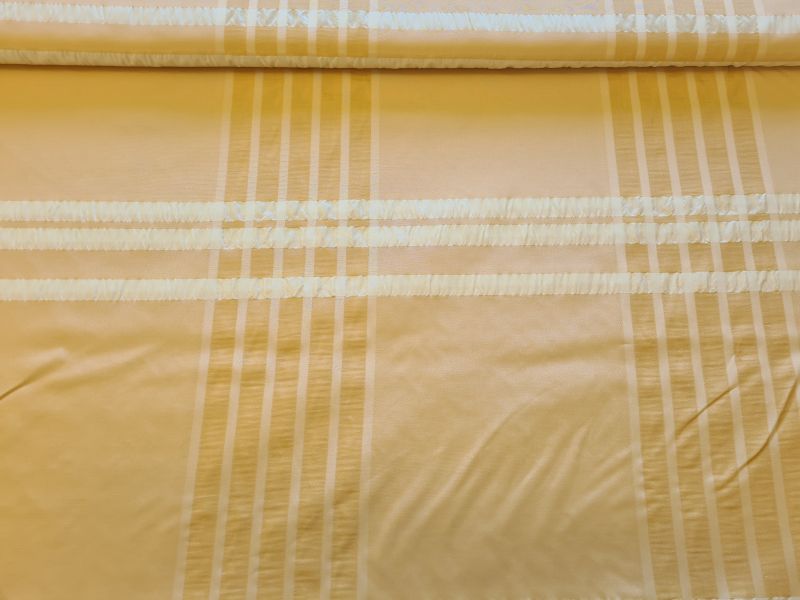 Satin mit Karostreifen Apricot hell