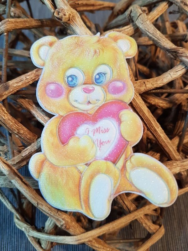 Applikation/Bügelbild Bär I Miss You 3D