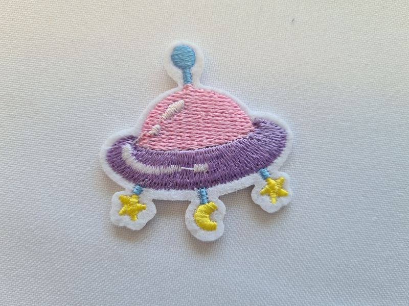Applikation/Bügelbild Ufo Rosa