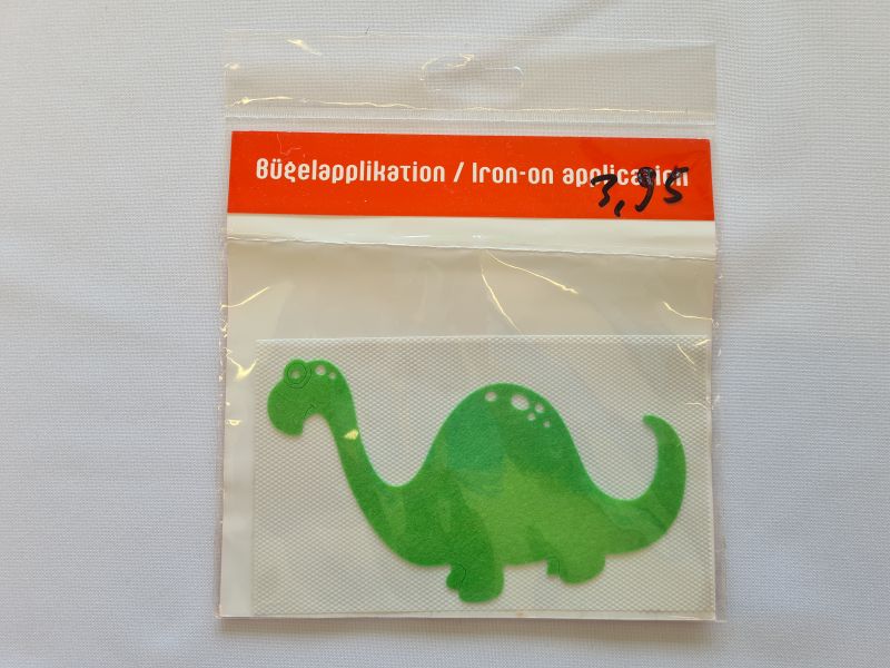 Applikation/Bügelbild Brontosaurus groß grün