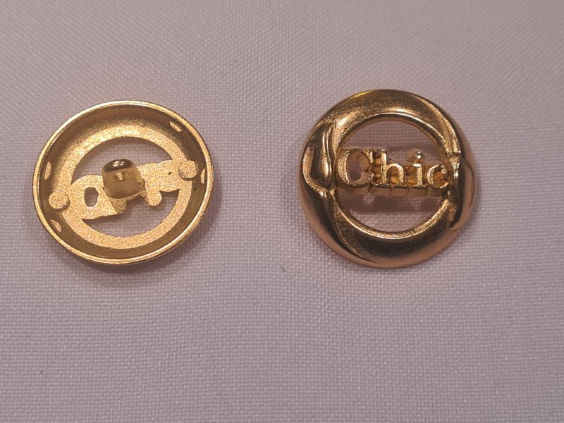 Knopf 23mm Öse Metall Chic Gold Matt