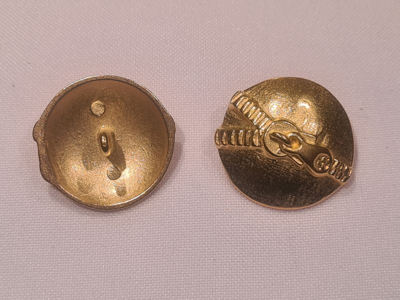 Knopf 24mm Öse Metall Kreis mit Reisverschluss Gold