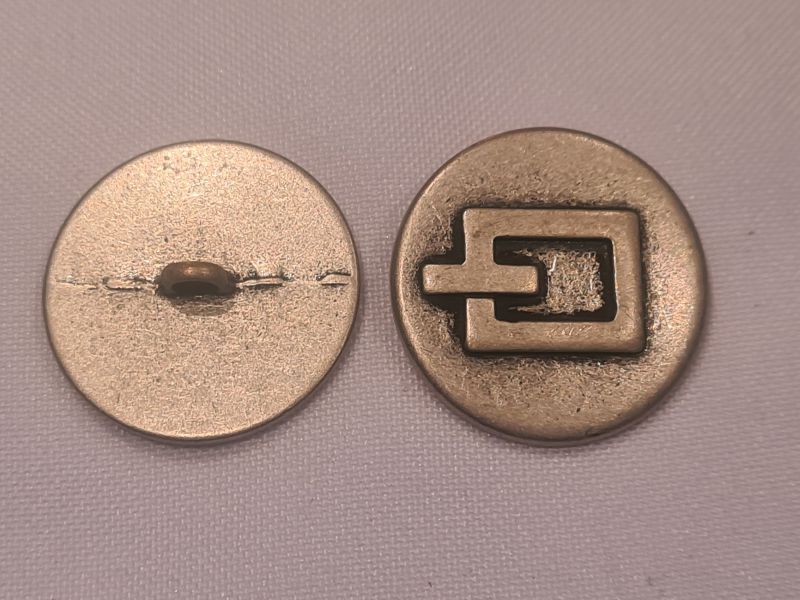 Knopf 25mm Öse Metall Rund Schnalle Silber Matt