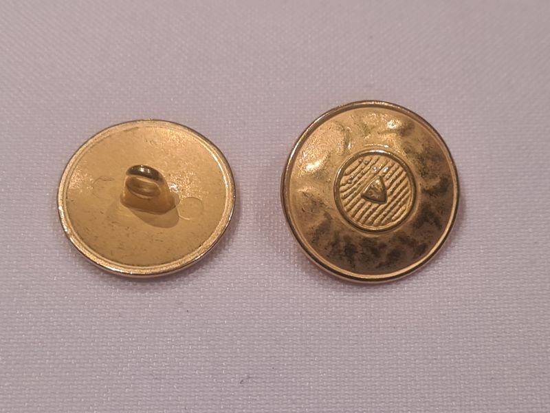 Knopf 20mm Öse Metall Schildoptik Gold