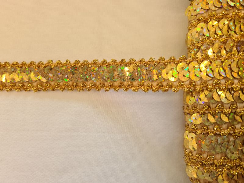 Paillettenband elastisch 20mm Gold