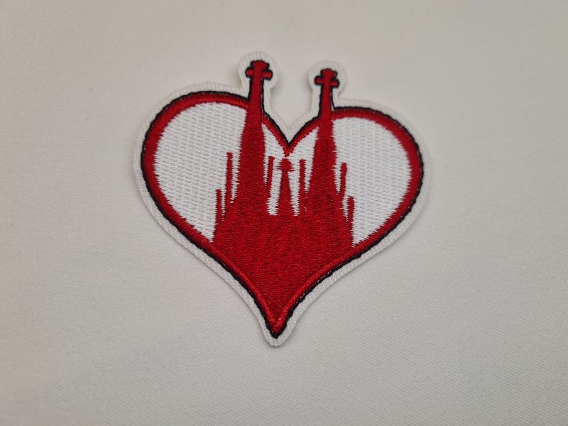 Applikation/Bügelbild Karneval Herz Dom Rot