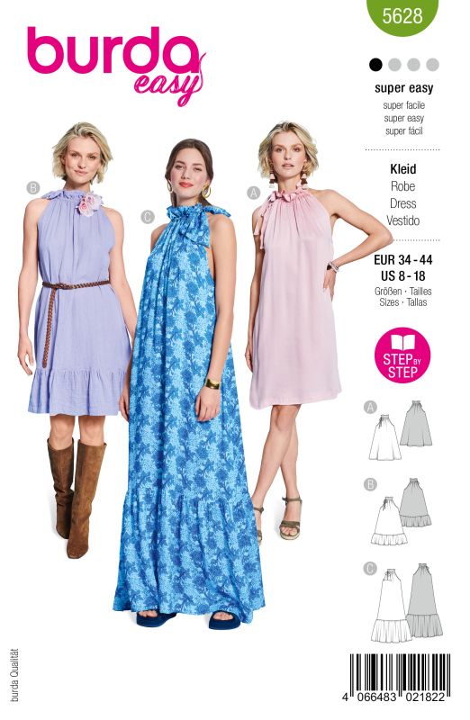 Schnittmuster Kleid Burda 5628