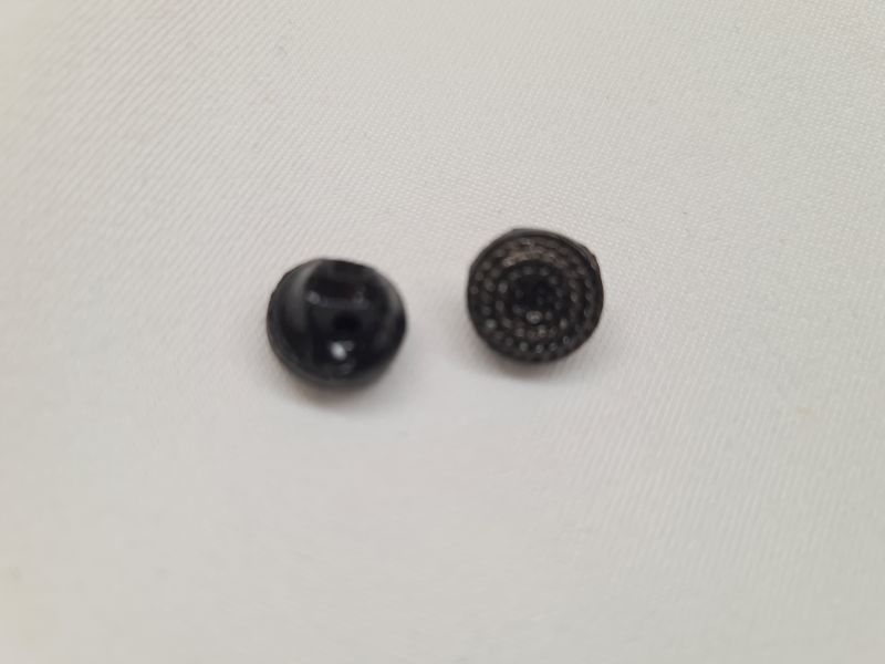 Knopf 10mm Öse Seilmuster Schwarz
